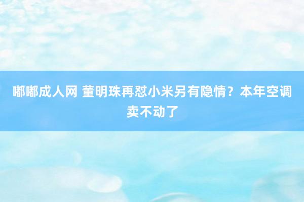 嘟嘟成人网 董明珠再怼小米另有隐情？本年空调卖不动了