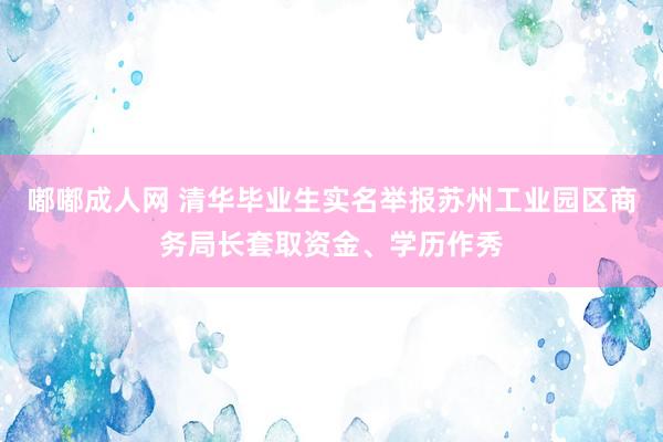 嘟嘟成人网 清华毕业生实名举报苏州工业园区商务局长套取资金、学历作秀