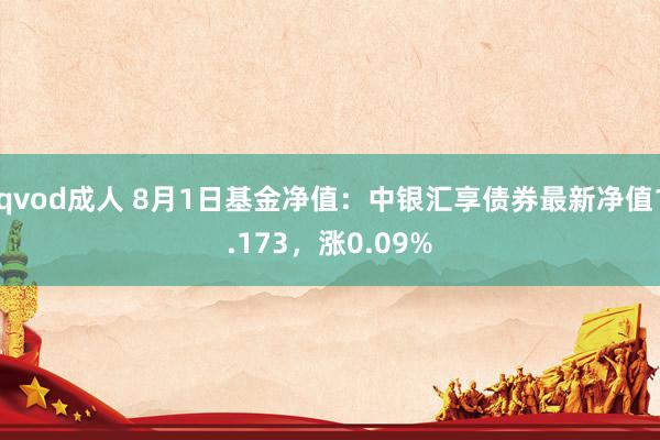 qvod成人 8月1日基金净值：中银汇享债券最新净值1.173，涨0.09%