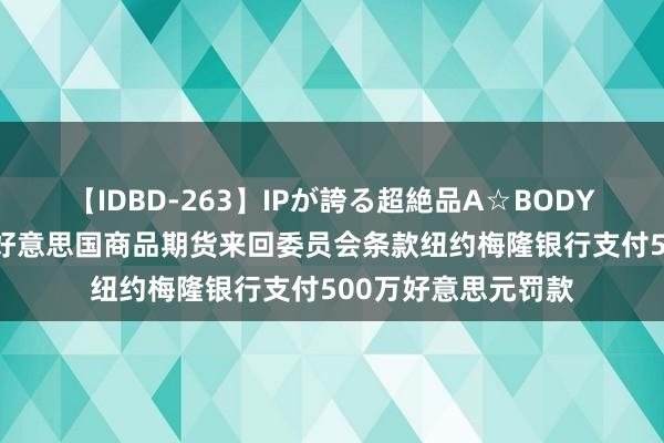 【IDBD-263】IPが誇る超絶品A☆BODYスペシャル8時間 好意思国商品期货来回委员会条款纽约梅隆银行支付500万好意思元罚款