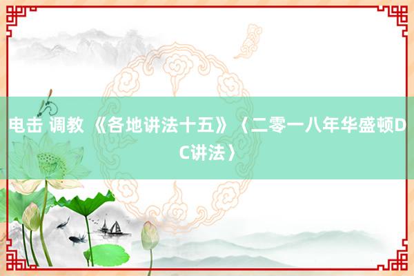 电击 调教 《各地讲法十五》〈二零一八年华盛顿DC讲法〉